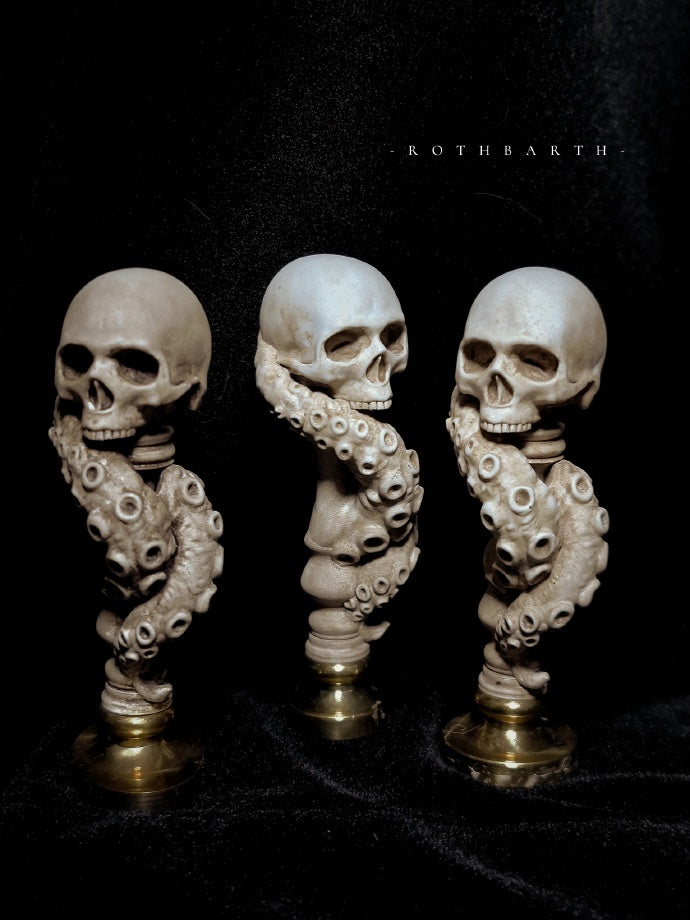 Tentacle Skull Wax Seal Handle-Bone