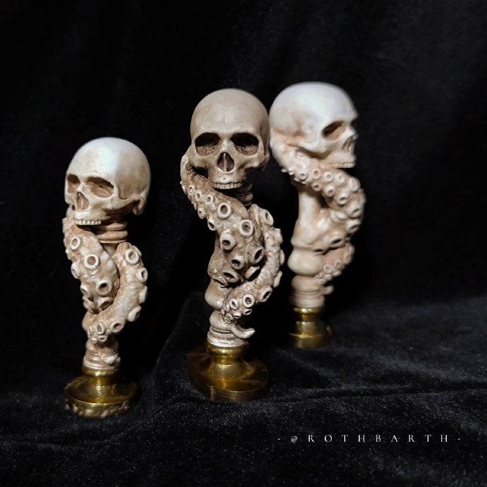 Tentacle Skull Wax Seal Handle-Bone