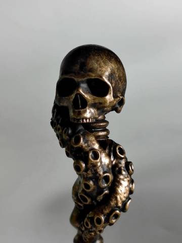Tentacle Skull Wax Seal Handle-Black/Gold