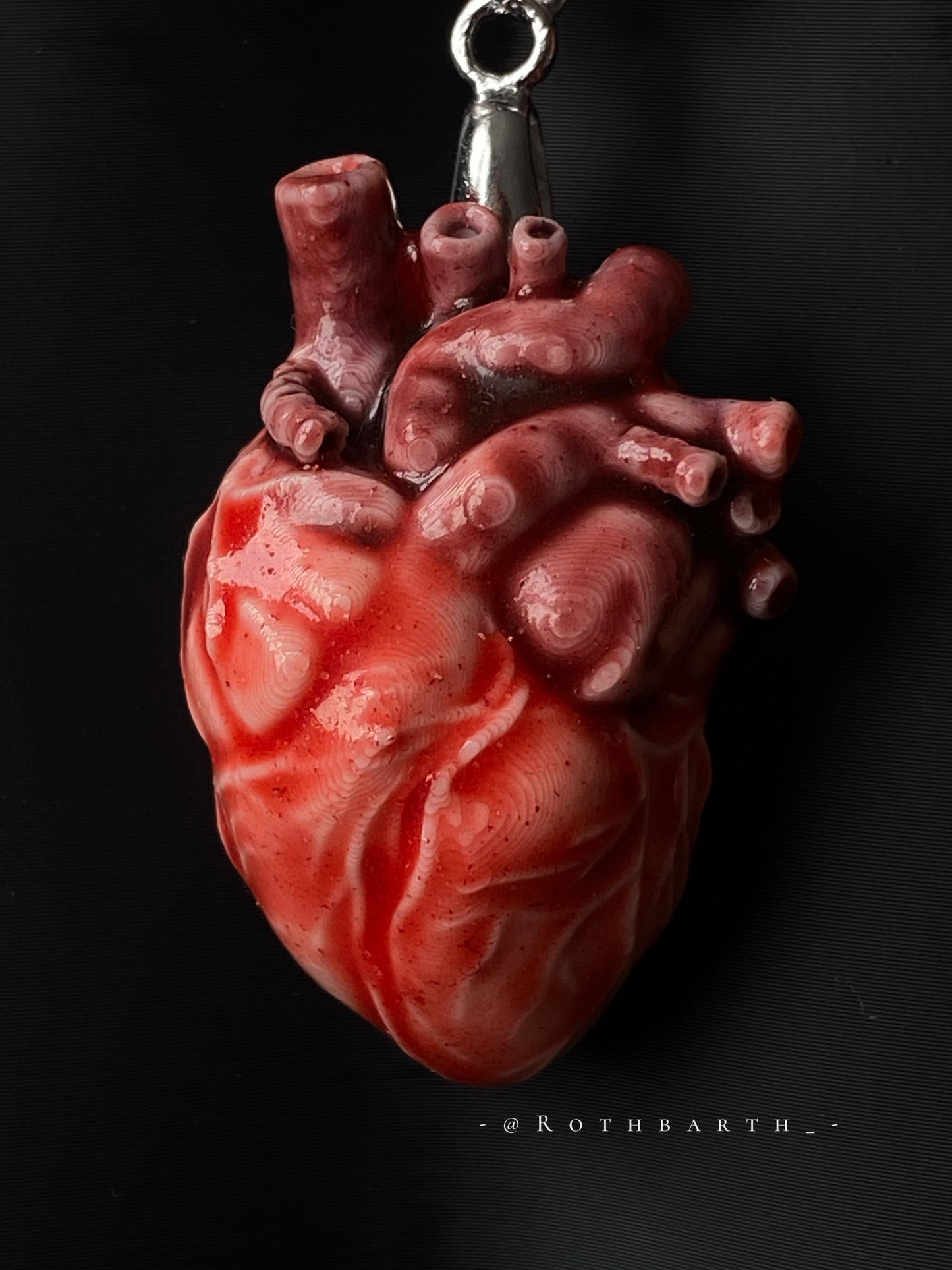 Ba-Dum Anatomical Heart Necklace-Pearl