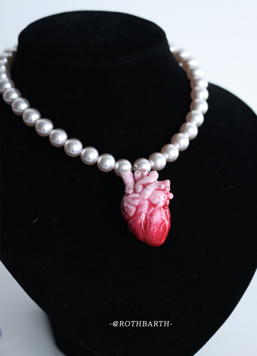 Fading Heart Freshwater Pearl & 3D Printed Pendant