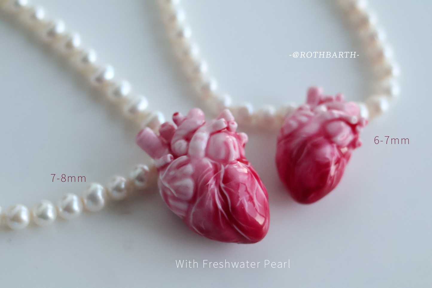 Fading Heart Freshwater Pearl & 3D Printed Pendant